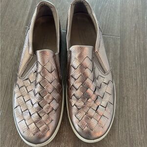 Metallic Woven Slip-On Sneakers